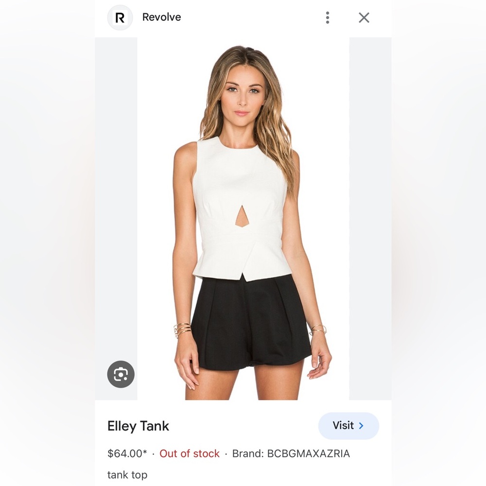 Revolve BCBG maxazira Ellet Tank top off white